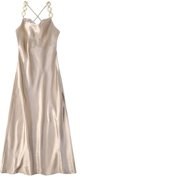 NWT Strappy Satin Midi Dress - Picture 2 of 6